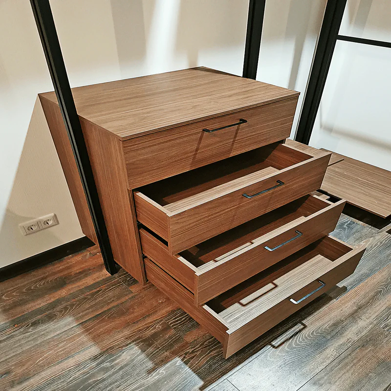 Гардеробная система Vitra Black из алюминия и лдсп с индивидуальным дизайном