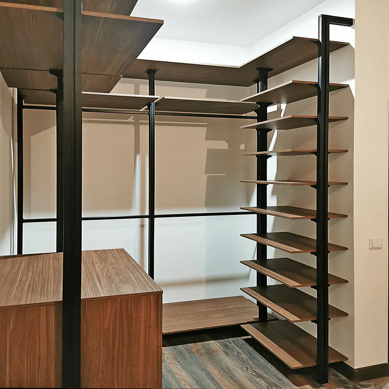 Гардеробная система Vitra Black из алюминия и лдсп с индивидуальным дизайном