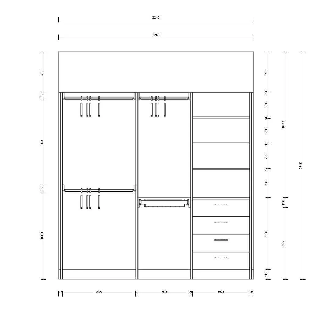 Гардеробная система Vitra для жилых интерьеров с LED подсветкой