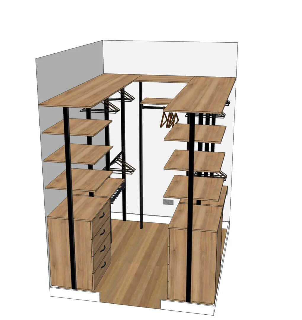 Гардеробная система Vitra для жилых интерьеров с LED подсветкой