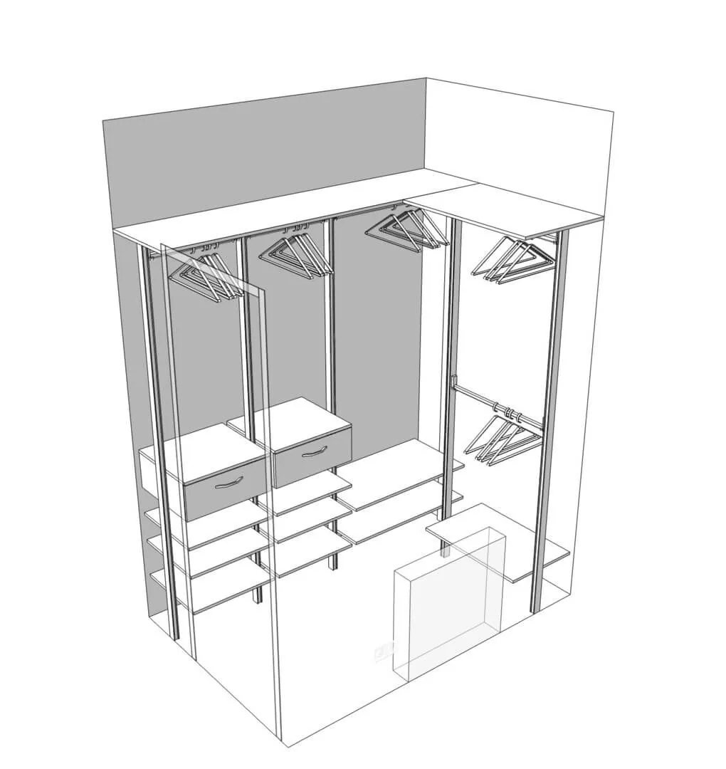 Гардеробная система Stilos с открытой архитектурой