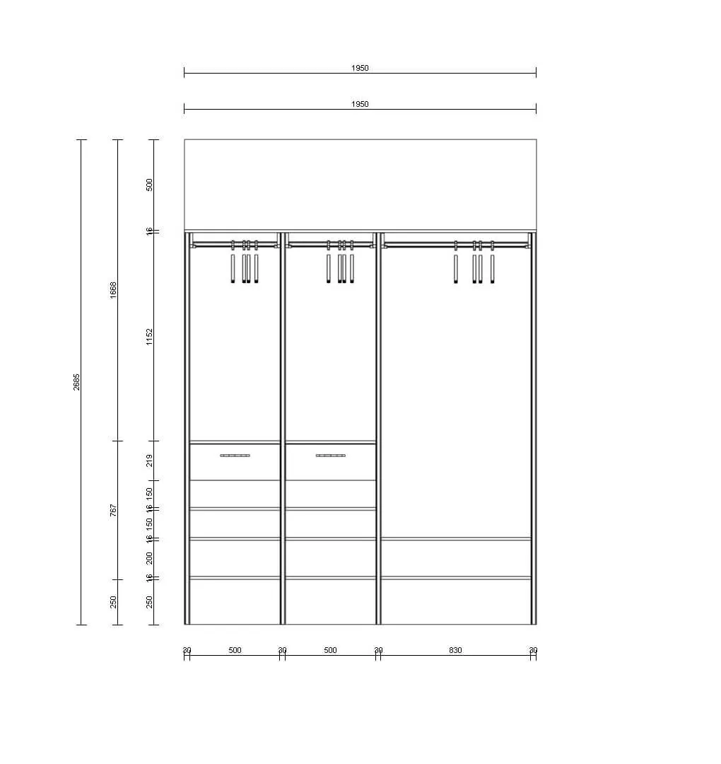 Гардеробная система Stilos с открытой архитектурой