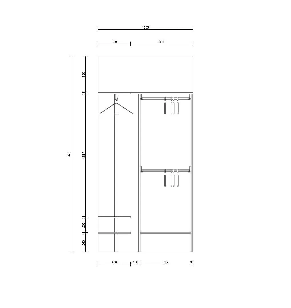 Гардеробная система Stilos с открытой архитектурой