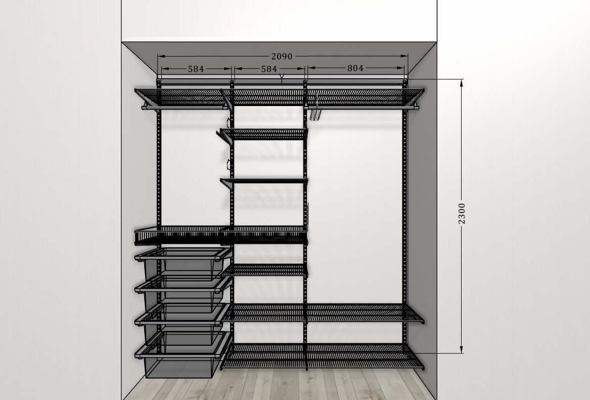 Шкаф-купе для гостиной/прихожей, размер 210x65x240 см