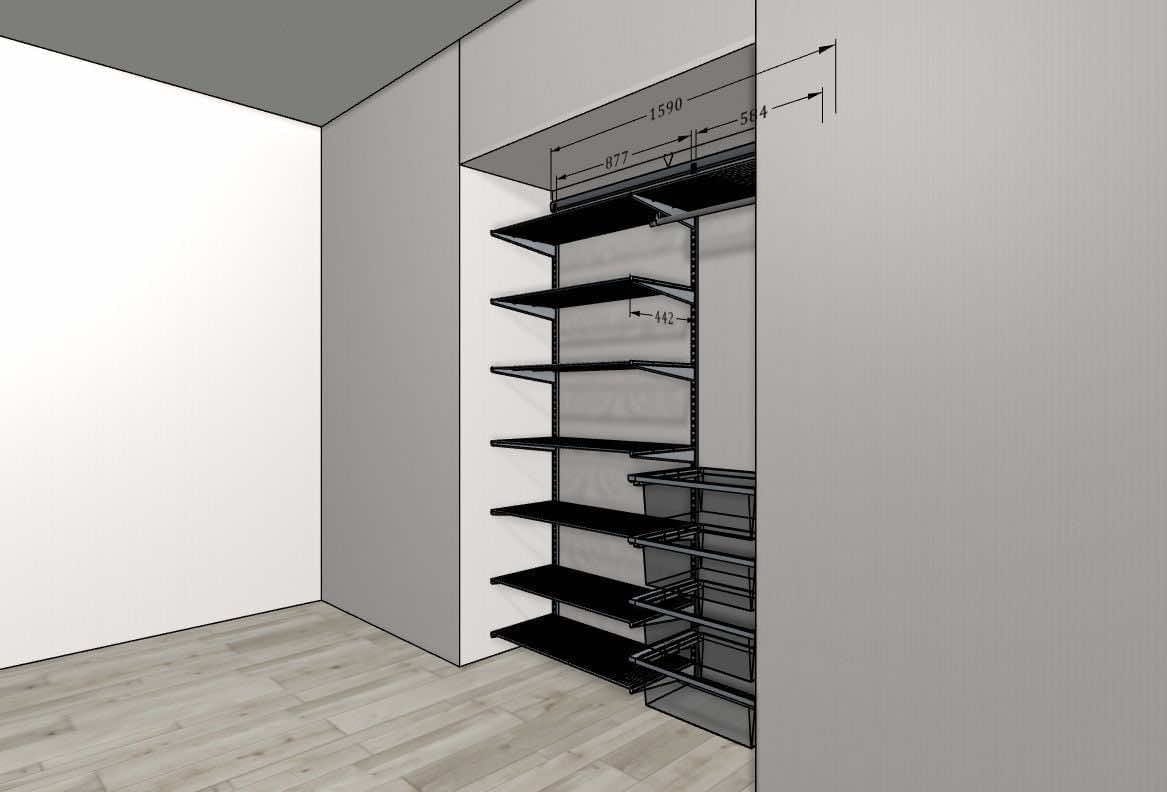 Шкаф-купе в спальню , 210x65x240 см,  двери-купе, индивидуальное изготовление