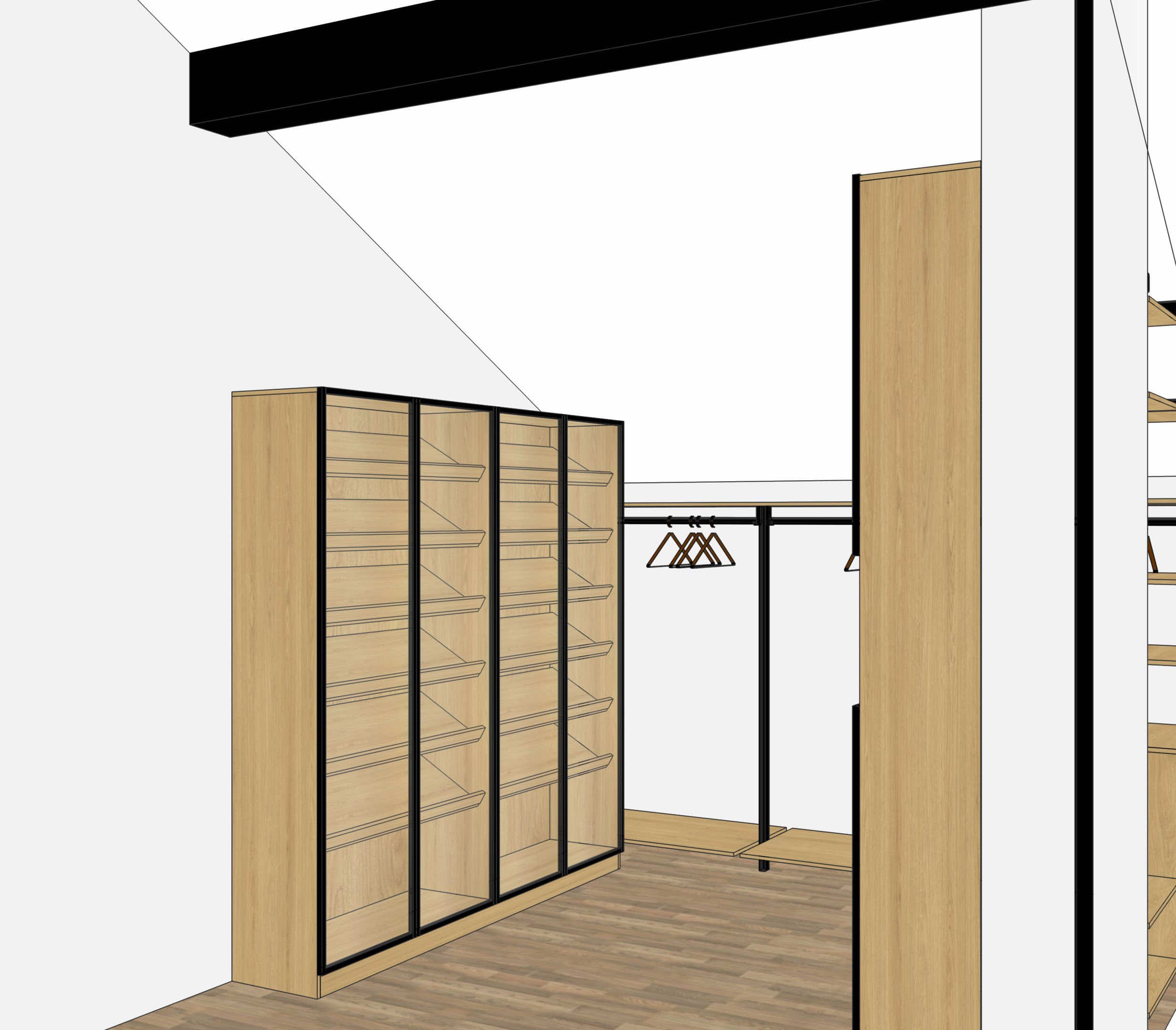 Гардеробная Stilos Black из алюминиевых профилей EUREKA с индивидуальным дизайном