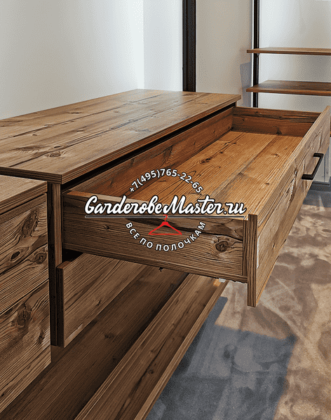 Выдвижной деревянный ящик с интегрированной системой хранения