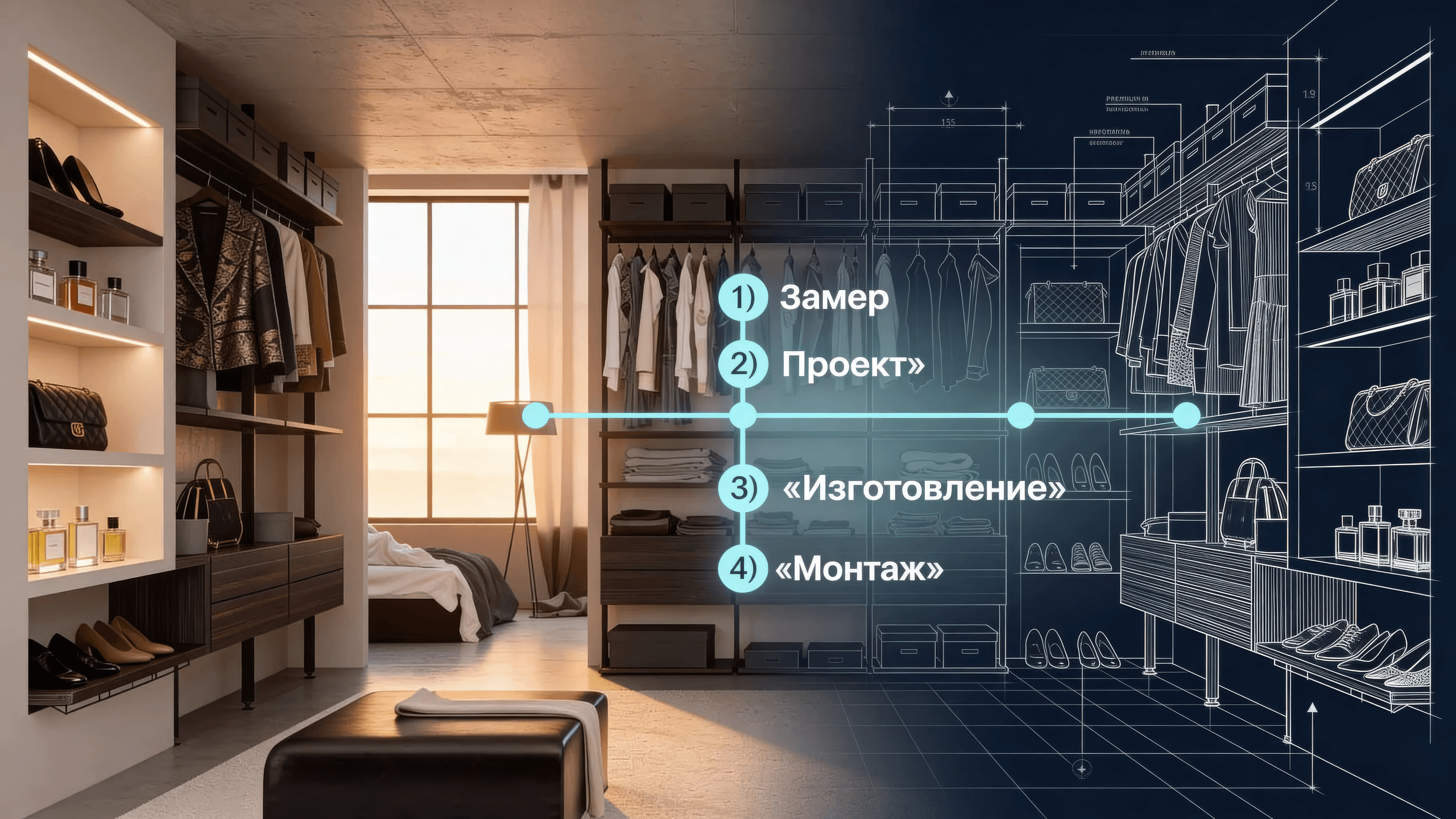 Проработка стоимости гардеробной системы по задаче клиента