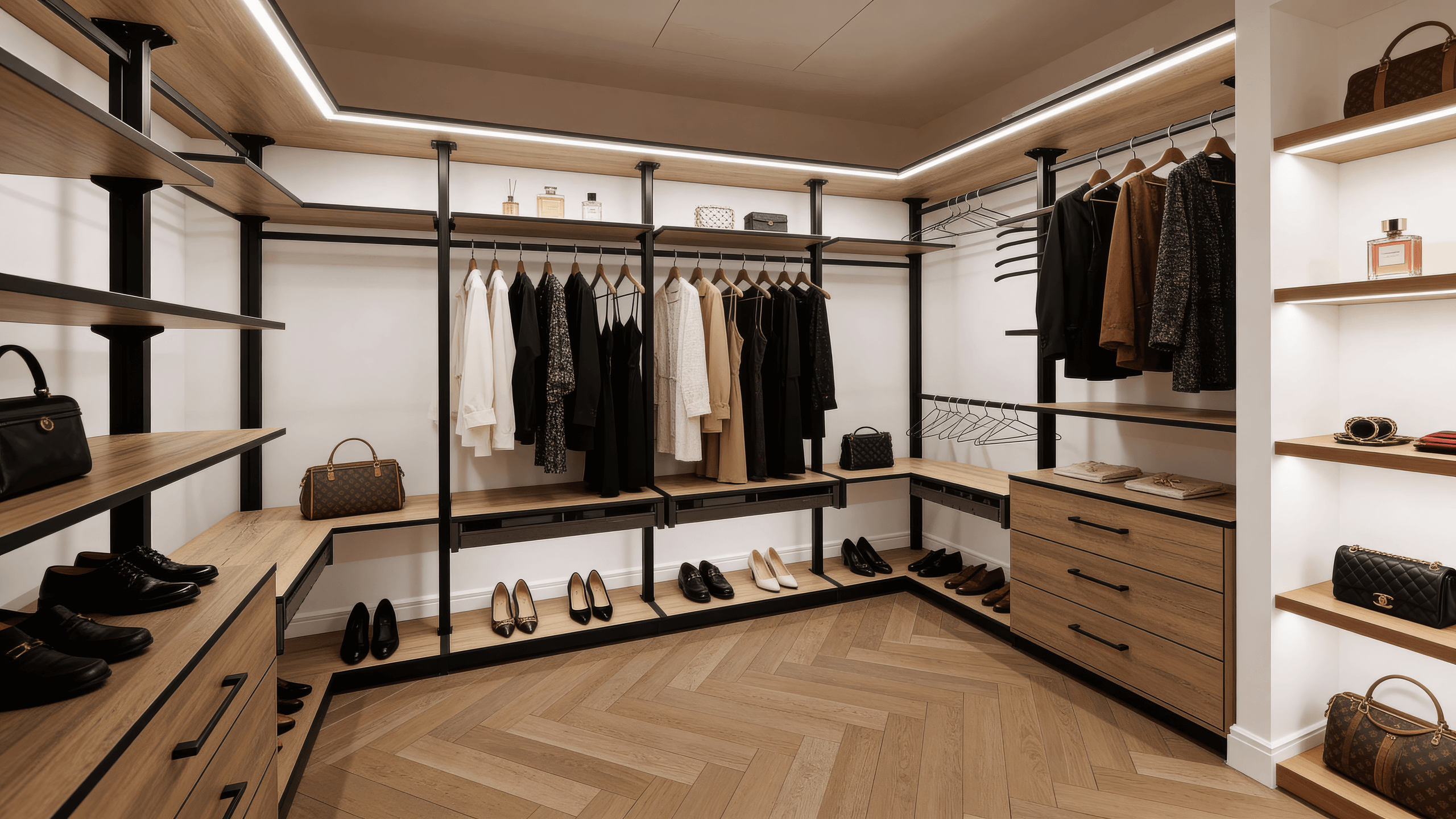 Открытые гардеробные системы