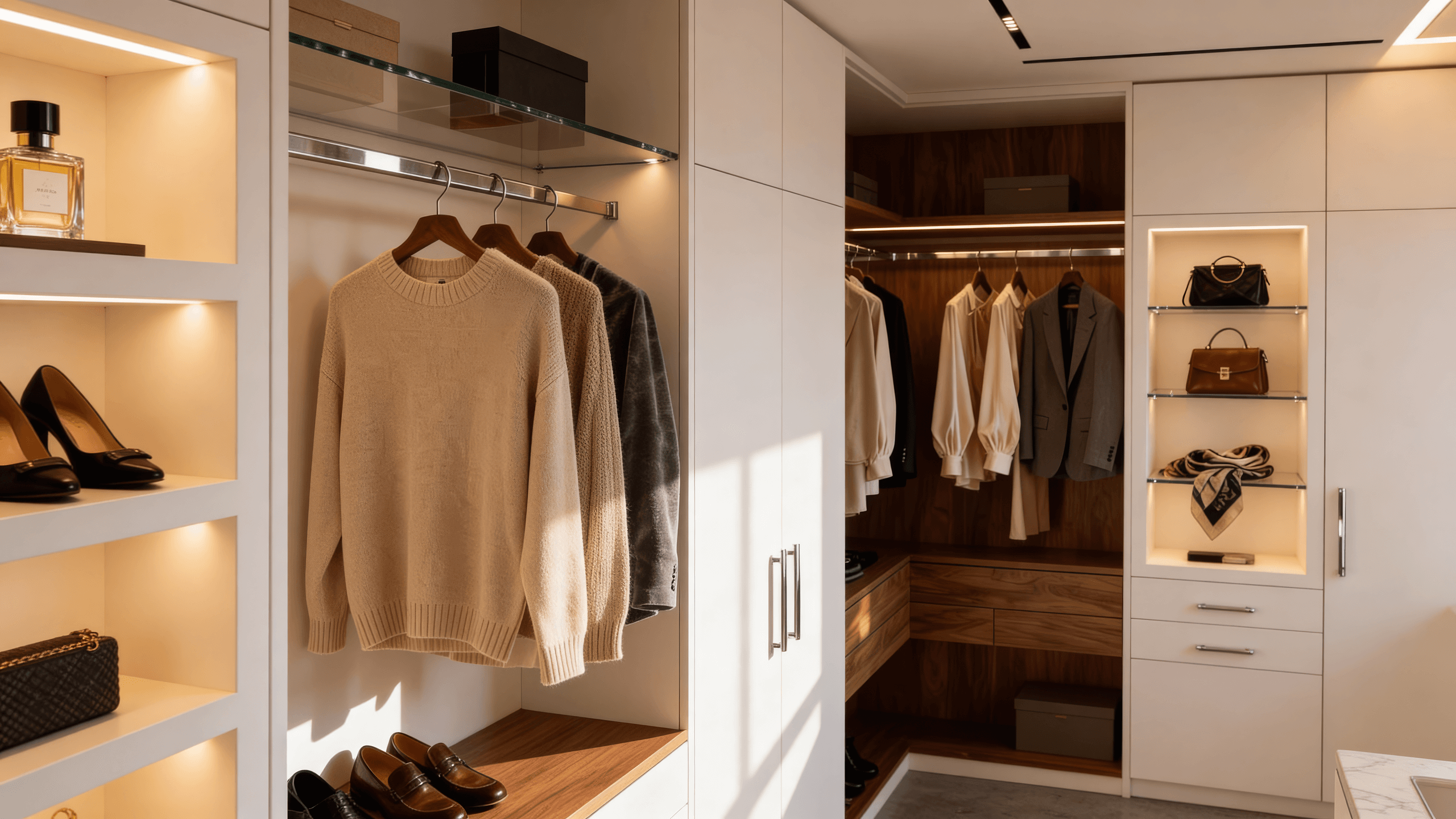 Разное наполнение гардеробной системы