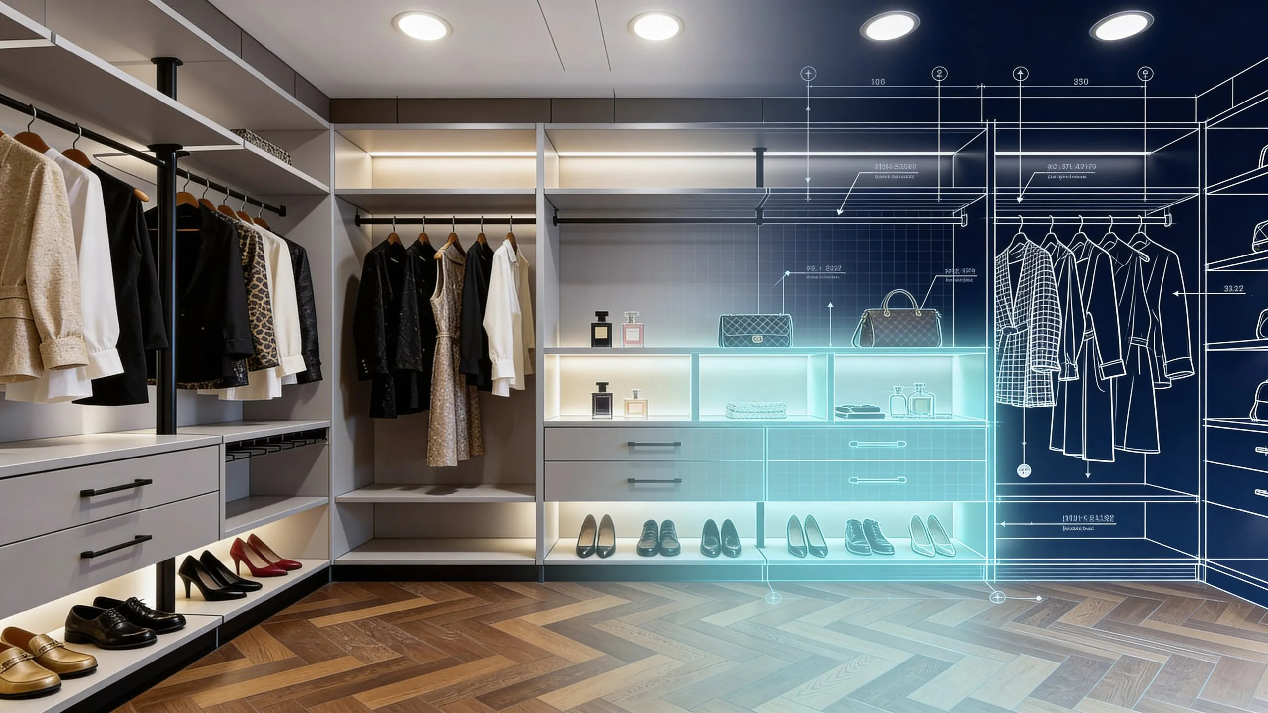 Визуализация проекта гардеробной под ваши размеры