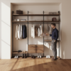 Гардеробная система Vitra Black на металлических стойках с ЛДСП Egger — ракурс 2, гардеробная на заказ