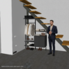 Мини-гардеробная на стойках Vitra Black для салона красоты — гардеробные системы — основной вид, гардеробная на заказ