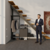 Мини-гардеробная на стойках Vitra Black для салона красоты — гардеробные системы — ракурс 2, гардеробная на заказ