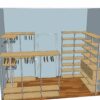 Гардеробная система VITRA ALUM с ЛДСП Egger в мансардном помещении — ракурс 3