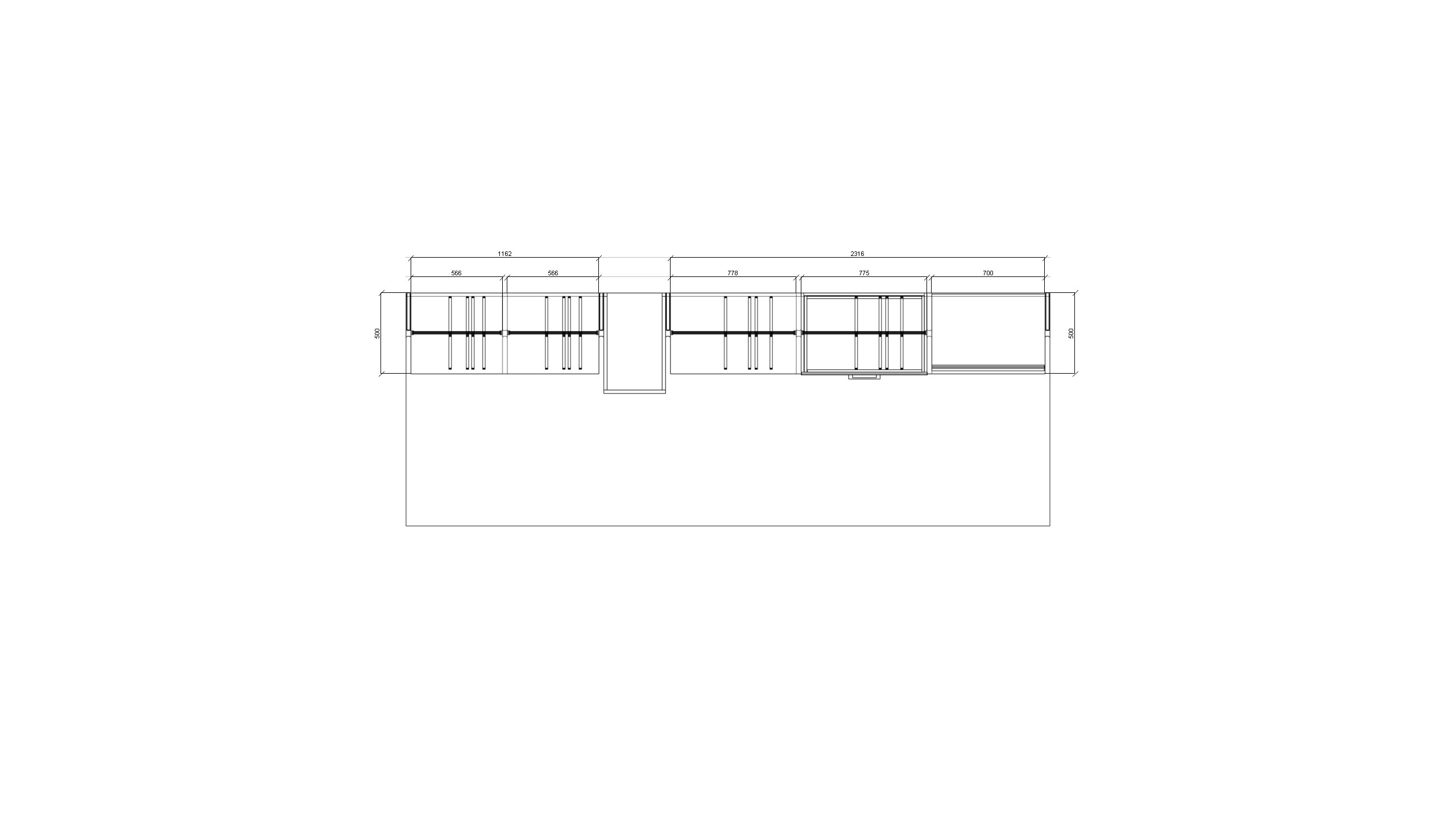 Гардеробная на стойках Vitra Black с натуральным декором Дуб Кендал — ракурс 8, гардеробная на заказ