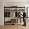 Гардеробная система Vitra Black с отделкой Орех Пацифик табак — ракурс 2, гардеробная на заказ