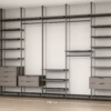 Гардеробная система на стойках Vitra для ниши в спальне в современном интерьере — ракурс 1