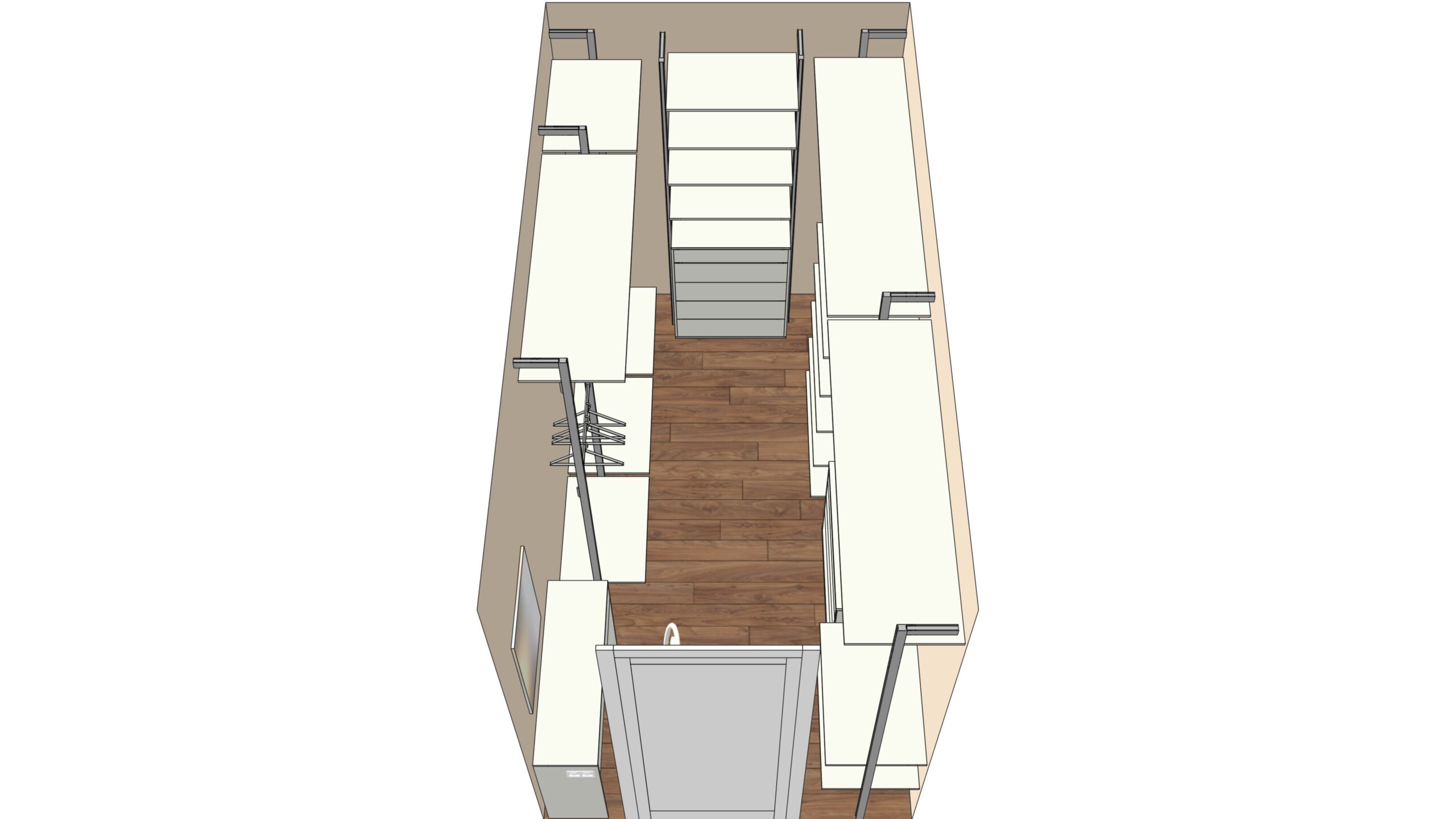 Гардеробная система Vitra алюминий 270x216 см — ракурс 3, гардеробная на заказ