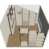 Гардеробная система VITRA в кашемировом сером цвете для мансарды — ракурс 2