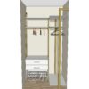 Гардеробная система Stilos Gold с металлическими полками и белым ЛДСП Egger — Гардеробная на стойках — ракурс 4, гардеробная на заказ