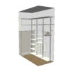 Гардеробная система Vitra с алюминиевыми стойками и белым декором Egger — гардеробные системы — ракурс 5, гардеробная на заказ