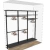 Гардеробная на стойках Vitra Black с LED подсветкой и серым декором Egger — ракурс 5, гардеробная на заказ
