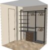 Гардеробная система Stilos Black с алюминиевыми профилями и ЛДСП Egger, ракурс 5