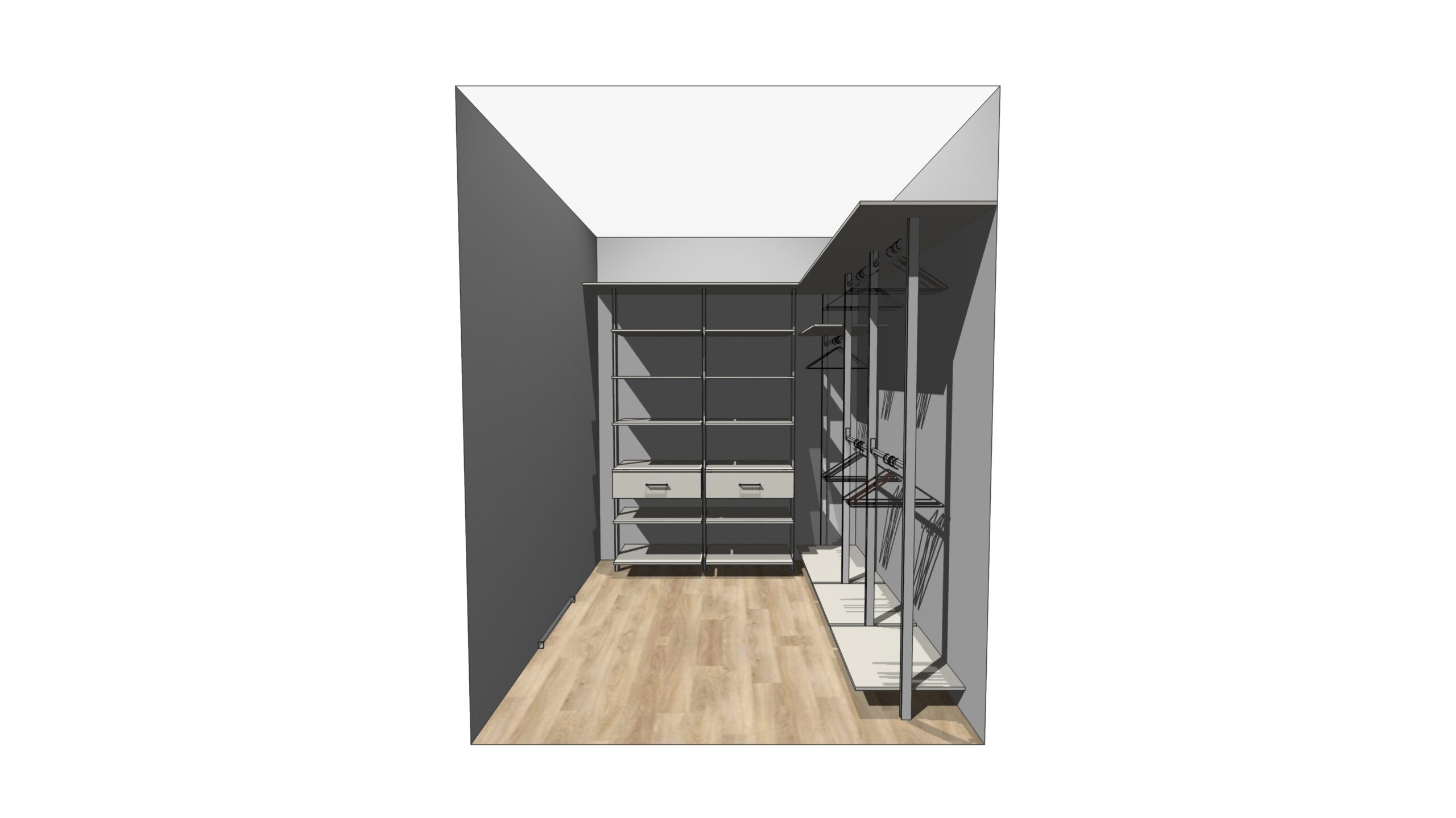 Гардеробная на стойках Vitra в светло-сером цвете — ракурс 5