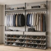 Гардеробная система VITRA черный профиль 3 м для ниши в спальне — Гардеробная в нишу — ракурс 8, гардеробная на заказ