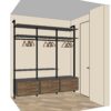 Гардеробная система Stilos Black с алюминиевыми профилями и ЛДСП Egger, ракурс 6