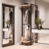 Гардеробная система Vitra на алюминиевых стойках с полками из ЛДСП Egger в интерьере прихожей