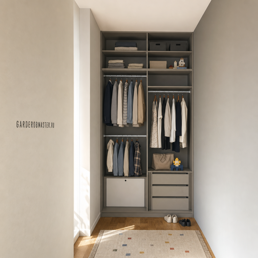 Гардеробная система Vitra для детской комнаты в деревне Исаково, основной вид