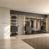 Гардеробная система Vitra Black с подсветкой и металлическими стойками — основной вид, гардеробная на заказ