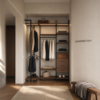 Прихожая на стойках Vitra Black с высококачественным ЛДСП Egger — Гардеробная в прихожей — основной вид, гардеробная на заказ