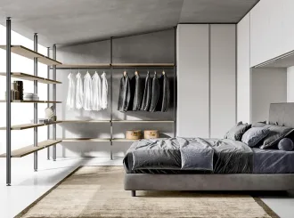 Сетчатые гардеробные системы серого цвета, гардеробные комнаты планирование