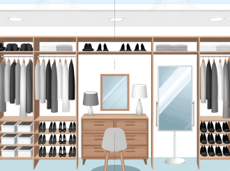 Зонирование гардеробной: секции, освещение и комфорт - секреты идеального пространства