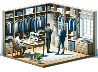 раздвижная гардеробная комната