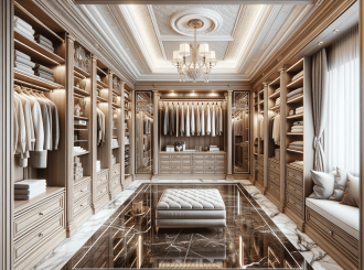 дизайн спальни с гардеробной